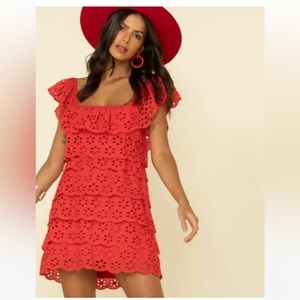 NWT Show Me Your Mumu Cherry Eyelet Lucy Mini Dress